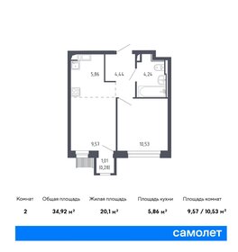 Квартира 34,6 м², 1-комнатная - изображение 1