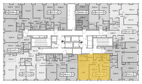 68,9 м², 2-комнатная квартира 40 790 000 ₽ - изображение 31