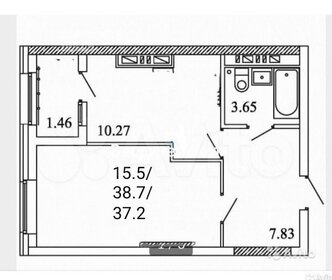 Квартира 38,9 м², 1-комнатная - изображение 1