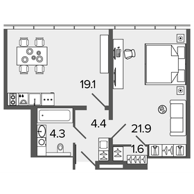 41,3 м², 1-комнатная квартира 21 985 000 ₽ - изображение 85
