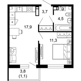 Квартира 38,5 м², 1-комнатная - изображение 1