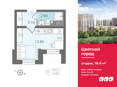 19 м², квартира-студия 3 500 000 ₽ - изображение 37