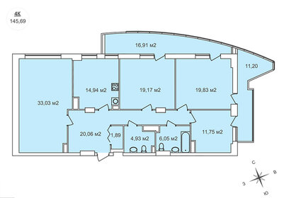 Квартира 145,7 м², 4-комнатная - изображение 1