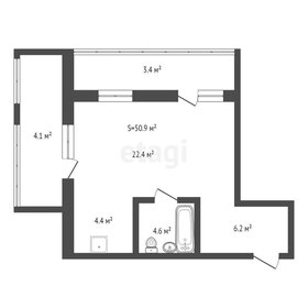 51,4 м², 1-комнатная квартира 6 330 000 ₽ - изображение 6