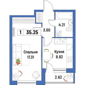 37 м², 1-комнатная квартира 5 240 400 ₽ - изображение 91