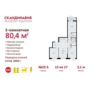 79 м², 3-комнатная квартира 20 300 000 ₽ - изображение 132