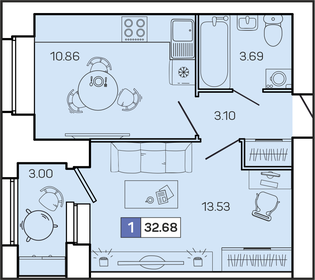 33,5 м², квартира-студия 4 244 760 ₽ - изображение 40