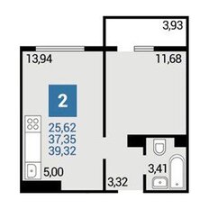 Квартира 37,4 м², 1-комнатная - изображение 2