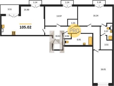 Квартира 105 м², 3-комнатная - изображение 1