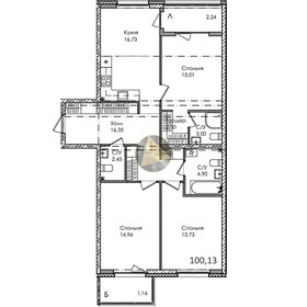 Квартира 100,1 м², 3-комнатная - изображение 1