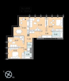Квартира 129 м², 4-комнатная - изображение 2