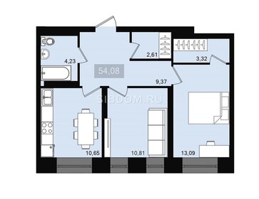 Квартира 54,8 м², 2-комнатная - изображение 1