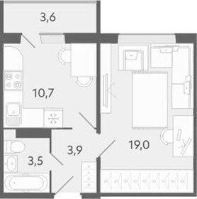 Квартира 41 м², 1-комнатная - изображение 1