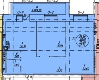 Квартира 80 м², 2-комнатная - изображение 1