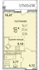 Квартира 30 м², студия - изображение 1