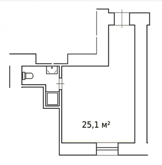 25,1 м², апартаменты-студия 7 198 354 ₽ - изображение 1