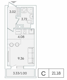 21,2 м², квартира-студия 3 765 431 ₽ - изображение 84