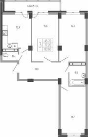 Квартира 80,6 м², 3-комнатная - изображение 1