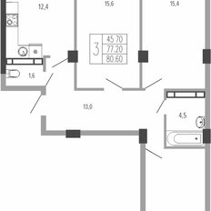 Квартира 82,4 м², 3-комнатная - изображение 2
