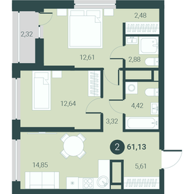 59,9 м², 2-комнатная квартира 7 035 000 ₽ - изображение 8