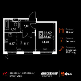 39,6 м², 2-комнатные апартаменты 10 010 832 ₽ - изображение 67