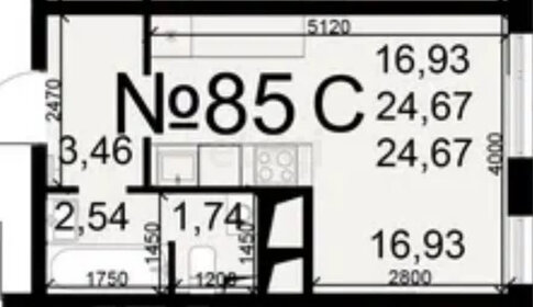 Квартира 24,7 м², студия - изображение 1