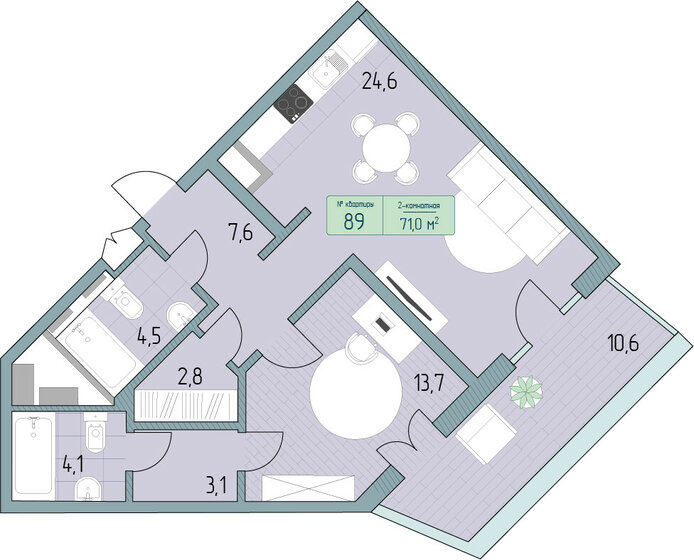 78,4 м², 2-комнатные апартаменты 16 401 000 ₽ - изображение 1