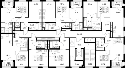 67,9 м², 3-комнатная квартира 23 950 000 ₽ - изображение 56