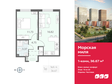 Квартира 36,7 м², 1-комнатная - изображение 1