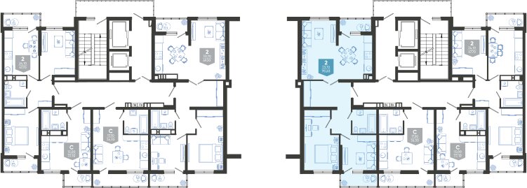 69,6 м², 2-комнатная квартира 12 500 000 ₽ - изображение 53