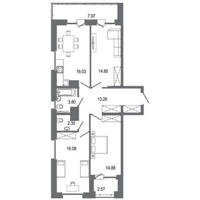 Квартира 92,3 м², 3-комнатная - изображение 1