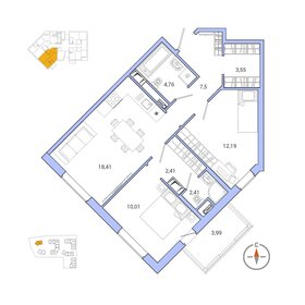 62,5 м², 2-комнатная квартира 13 150 000 ₽ - изображение 51