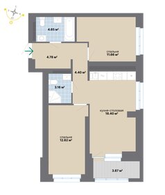 Квартира 63,5 м², 2-комнатная - изображение 2