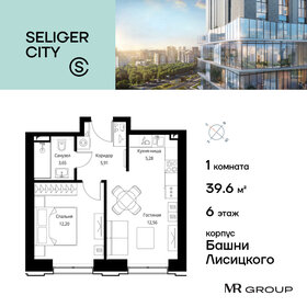 Квартира 39,6 м², 1-комнатная - изображение 1