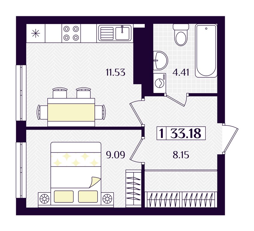 Варианты планировок ЖК «Астерия» - планировка 8