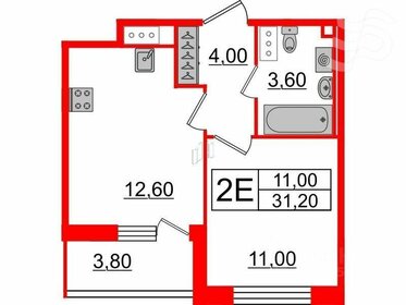 Квартира 31,2 м², 1-комнатная - изображение 4