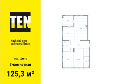 Квартира 125,3 м², 3-комнатная - изображение 1