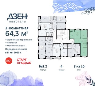 63,6 м², 3-комнатная квартира 15 640 101 ₽ - изображение 16