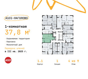 37,8 м², 1-комнатная квартира 4 808 806 ₽ - изображение 2