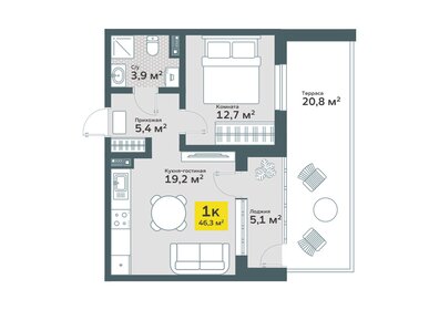 36,1 м², 1-комнатная квартира 4 750 000 ₽ - изображение 47