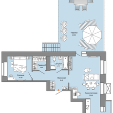 Квартира 72 м², 2-комнатная - изображение 2