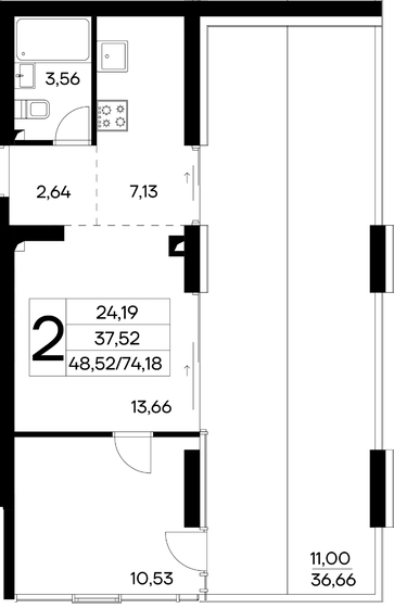 60,5 м², 2-комнатная квартира 24 177 000 ₽ - изображение 14