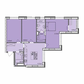 73 м², 3-комнатная квартира 10 200 000 ₽ - изображение 69