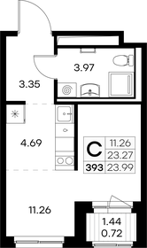 23 м², квартира-студия 4 000 000 ₽ - изображение 96