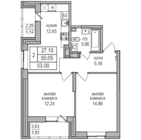 56 м², 2-комнатная квартира 8 300 000 ₽ - изображение 105