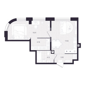 Квартира 46,1 м², 1-комнатная - изображение 1