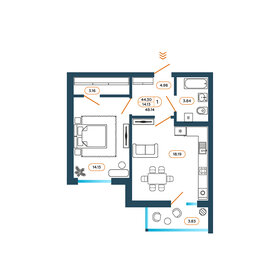 Квартира 48,1 м², 1-комнатная - изображение 1