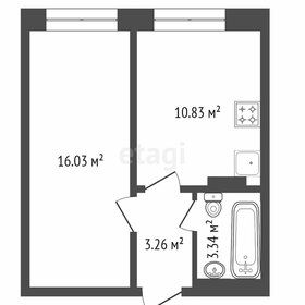 Квартира 33,5 м², 1-комнатная - изображение 3