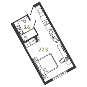 Квартира 25,9 м², студия - изображение 1