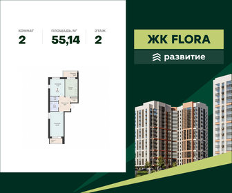 Квартира 55,1 м², 2-комнатная - изображение 1
